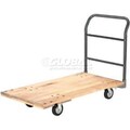 Global Equipment Hardwood Deck Platform Truck 48 x 24 1400 Lb. Capacity 5" Rubber Casters 952500